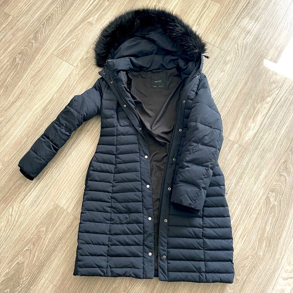 Zara Navy Blue Puffer